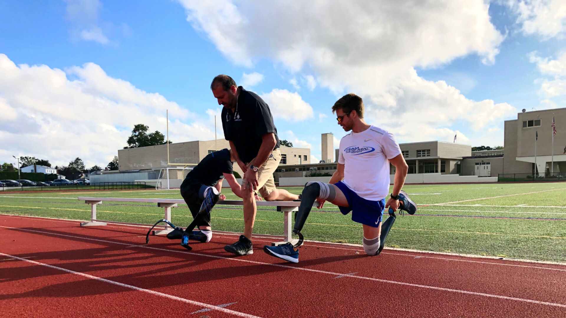 Bilateral Below Knee Amputee using high activity running prosthetic legs