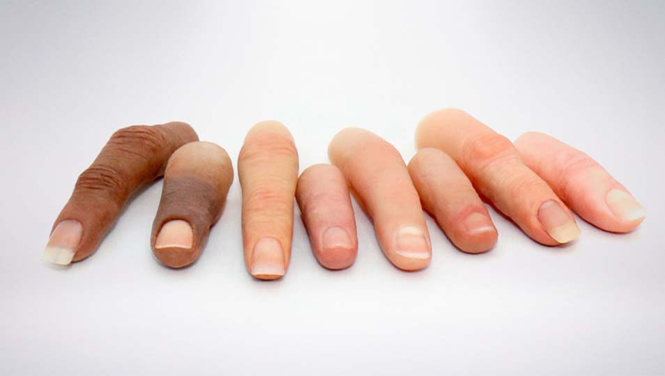 realistic silicone prosthetic fingers