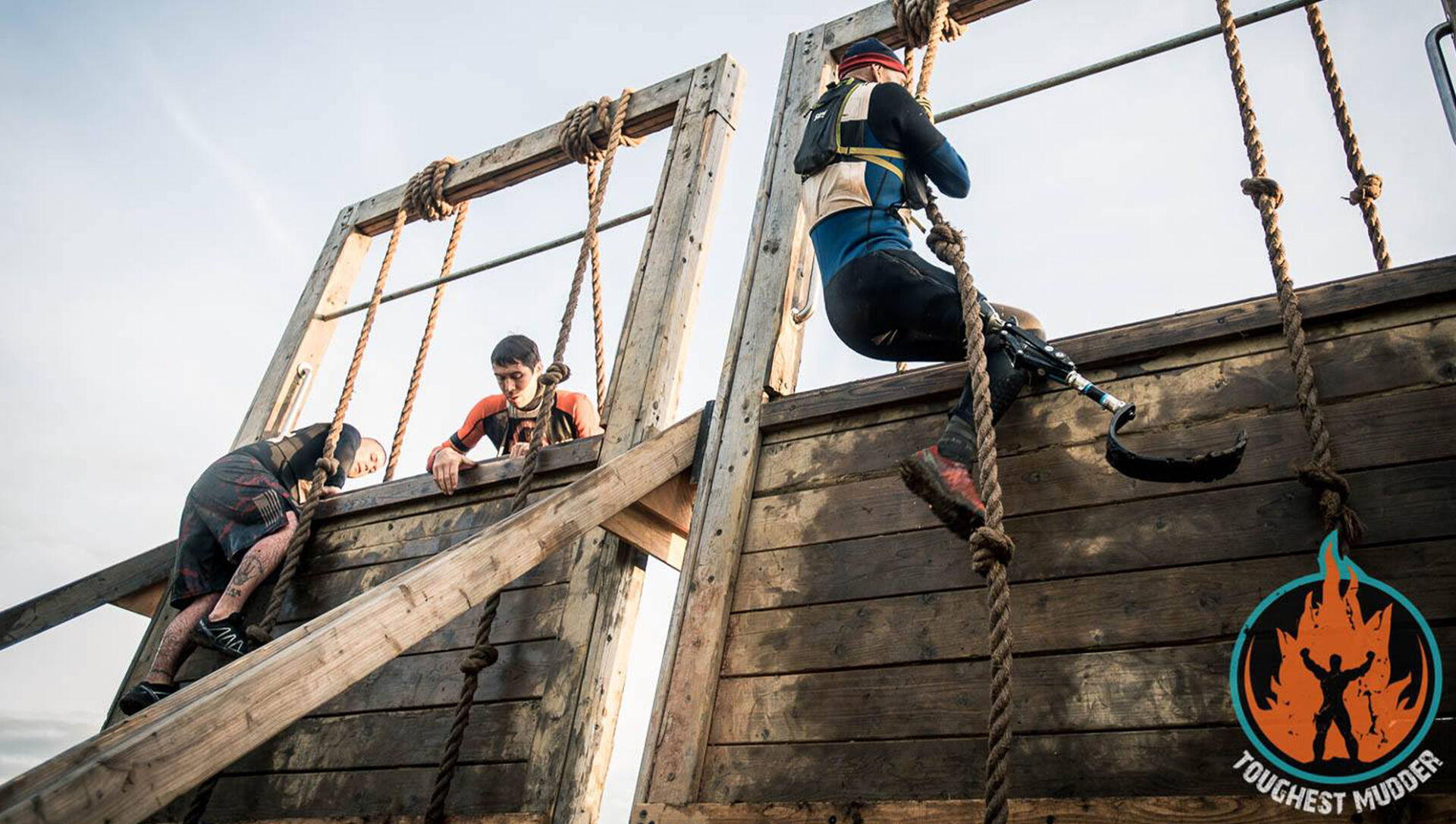 Amputee competing in toughest mudder