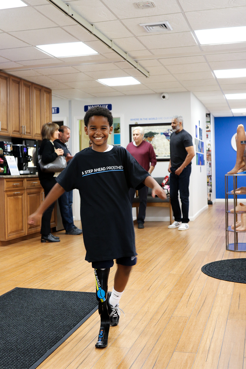 9 year old get his first running blade prosthetic