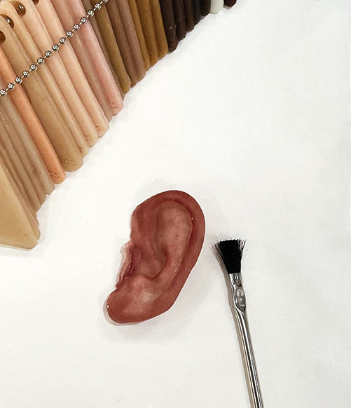 Silicone prosthetic ear