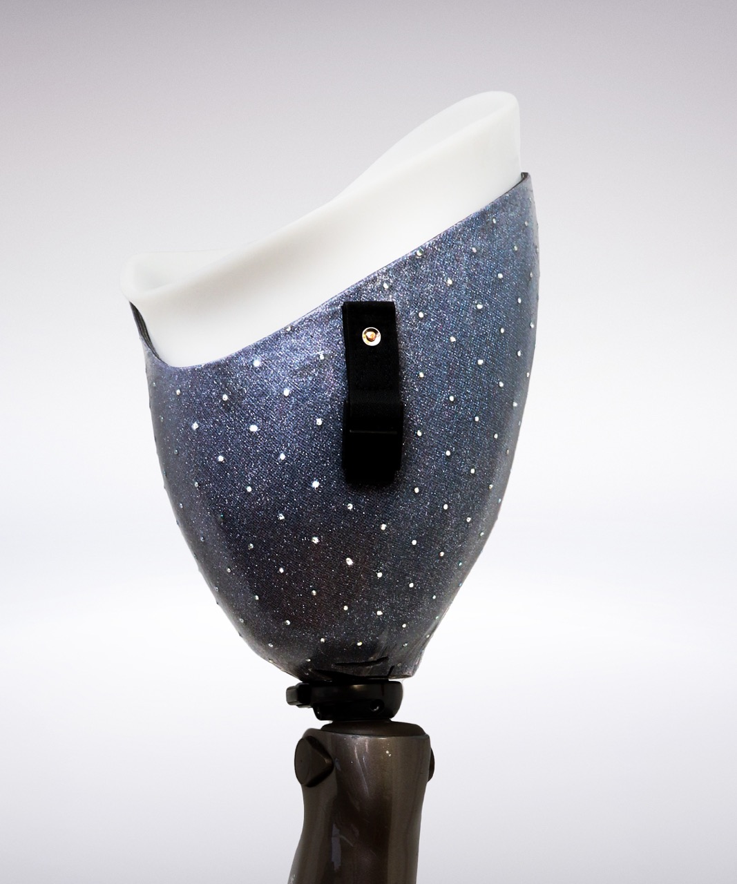 Test socket rhinestone prosthetic art