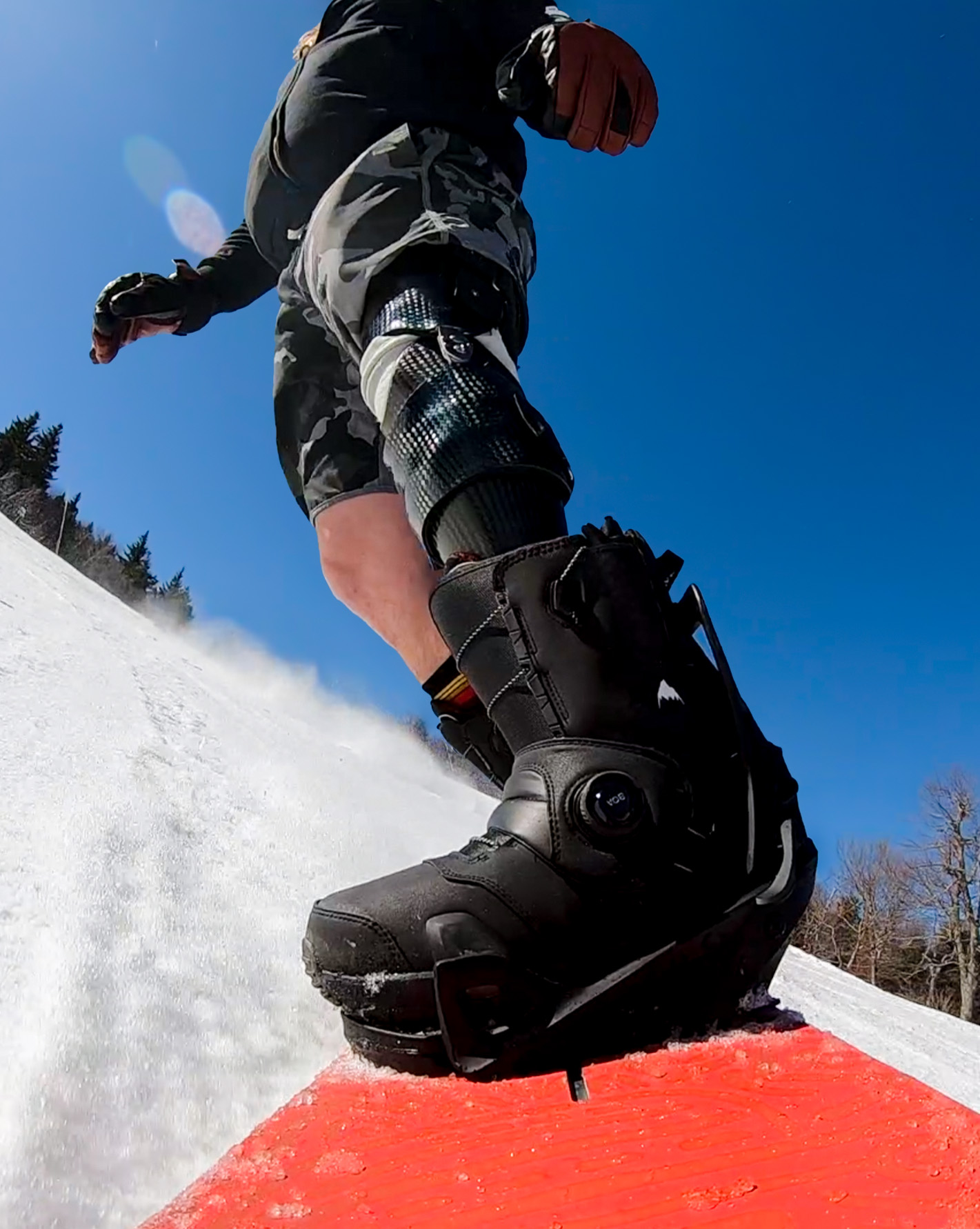 snowboarding with a prosthetic leg