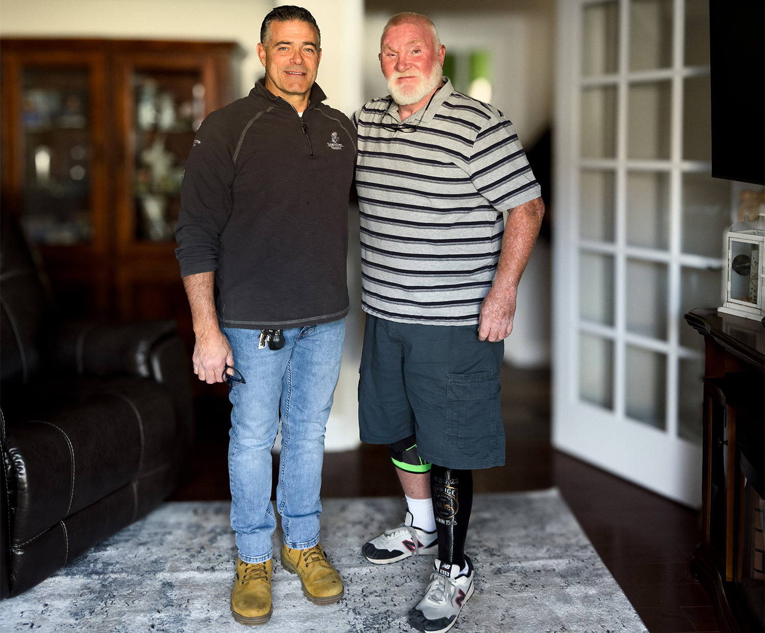 Mike navigating his newly renovated home, which ensures his mobility and independence, symbolizing gratitude and recognition for his service.